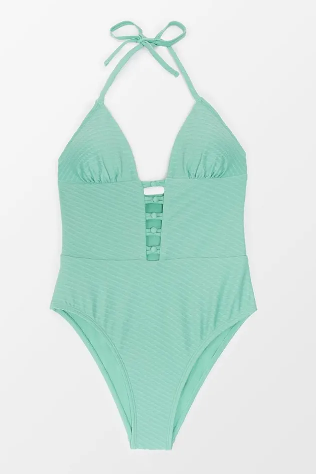 Women Halter and Lace Up Swimsuits Cupshe Melinda Hollow Out Halter One Piece Swimsuit Green Women Halter and Lace Up Swimsuits Cupshe Melinda Hollow Out Halter One Piece Swimsuit Green