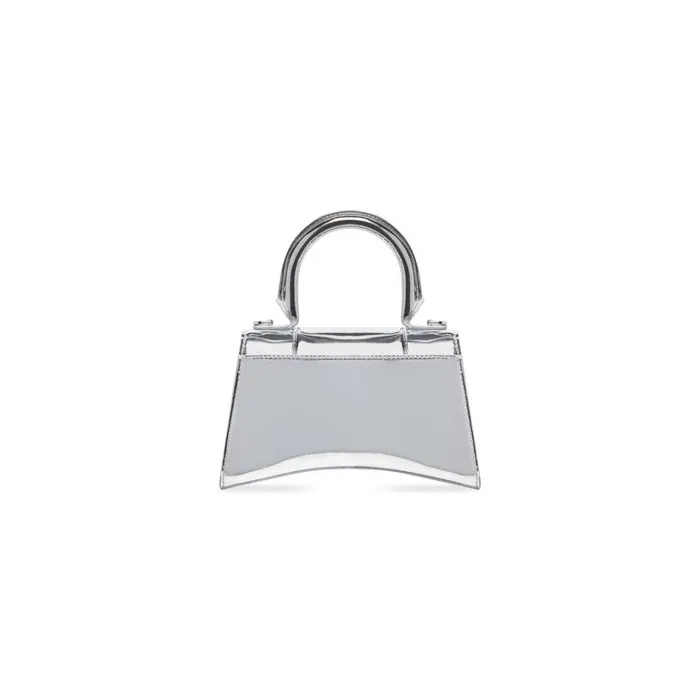 Women Handbags Balenciaga Hourglass Xs Handbag Mirror Effect In Silver