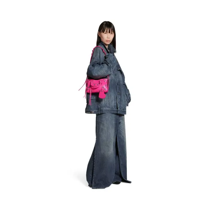 Women Handbags Balenciaga Neo Cagole Small Tote Bag In Bright Pink