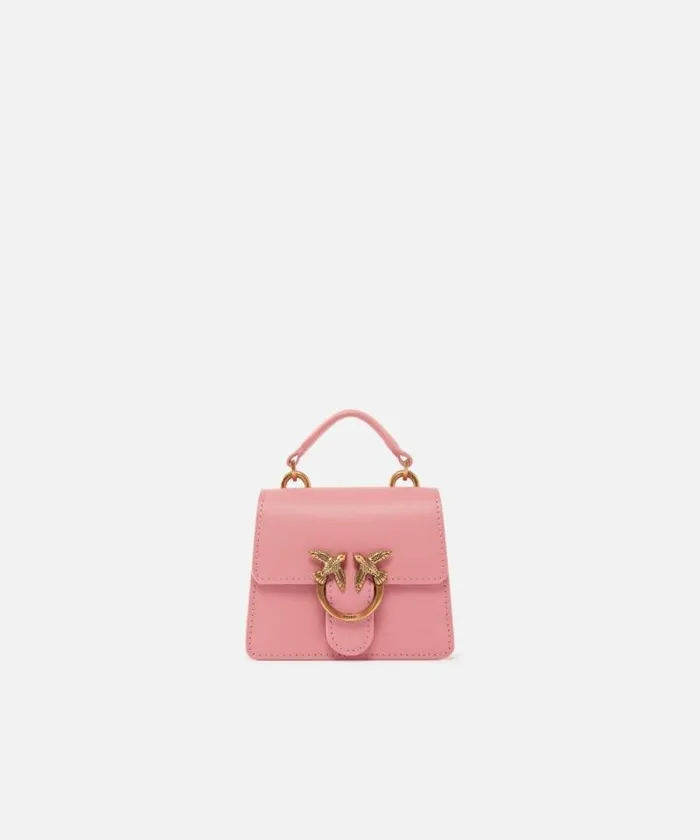 Women Handbags Pinko Micro LoveBag One Top Handle Light Peach Flowerantiquegold Women Handbags Pinko Micro LoveBag One Top Handle Light Peach Flowerantiquegold