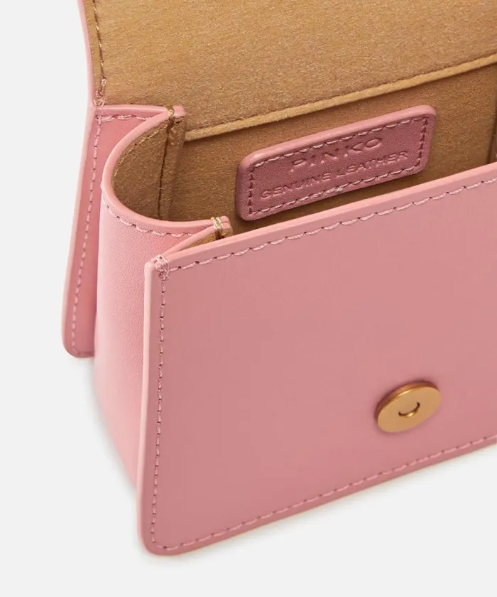 Women Handbags Pinko Micro LoveBag One Top Handle Light Peach Flowerantiquegold Women Handbags Pinko Micro LoveBag One Top Handle Light Peach Flowerantiquegold