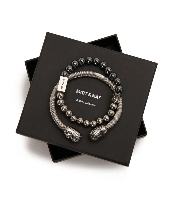 Women Healing 8211 Stainless Steel Bracelet Grey Matt and Nat Bracelets