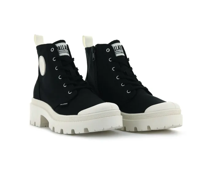 Women Heel Boots PALLADIUM PALLABASE TWILL Black Women Heel Boots PALLADIUM PALLABASE TWILL Black