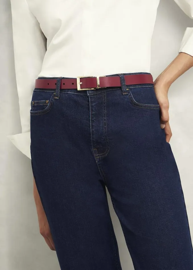Women HOBBS Belts Pauline Reversible Hip Belt Navy Red