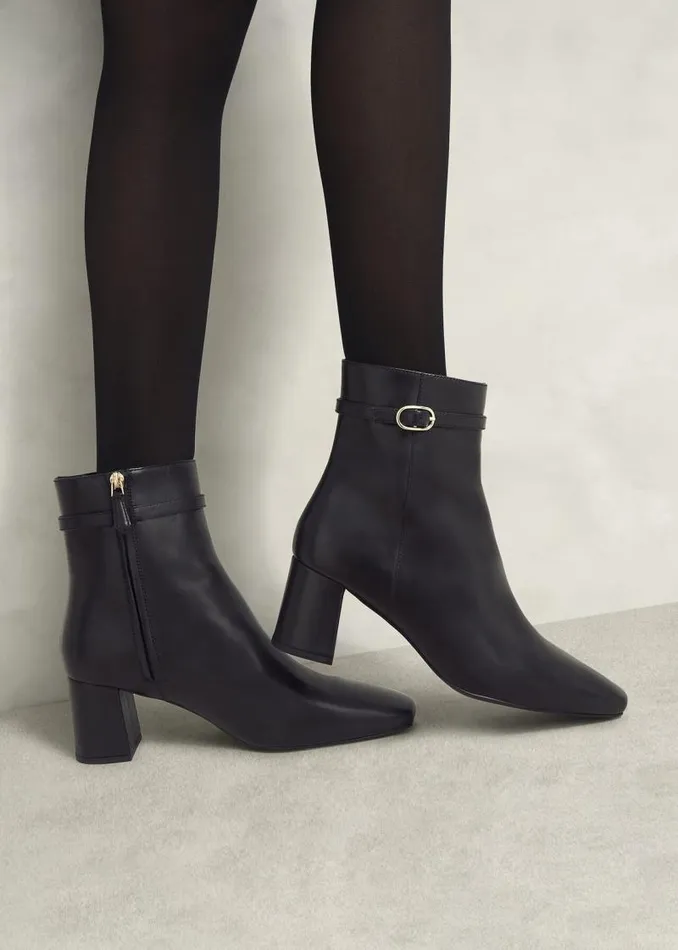 Women HOBBS Boots Gabriella Leather Ankle Boots Black
