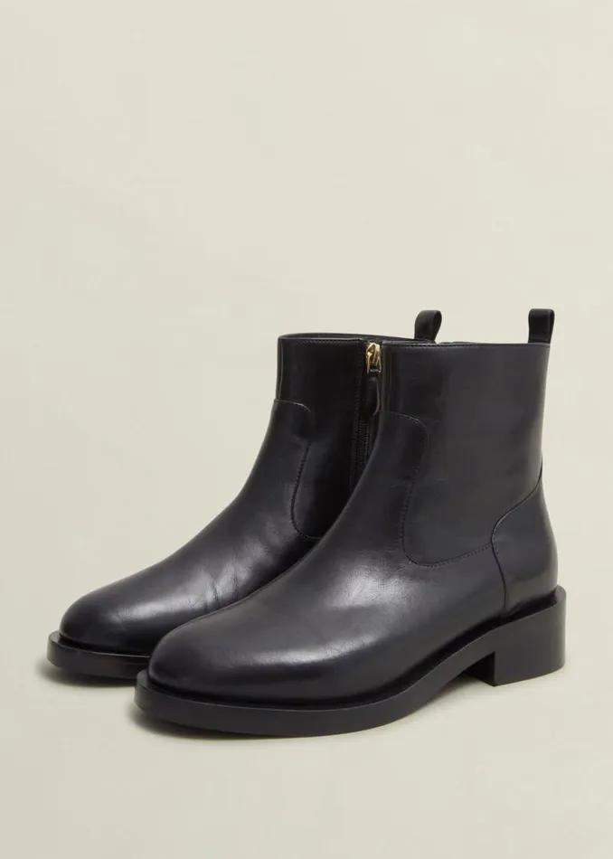 Women HOBBS Boots Georgie Leather Ankle Boots Black