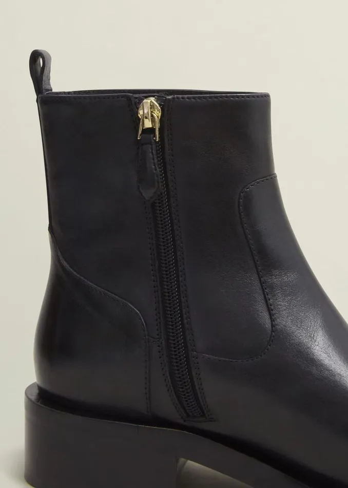 Women HOBBS Boots Georgie Leather Ankle Boots Black