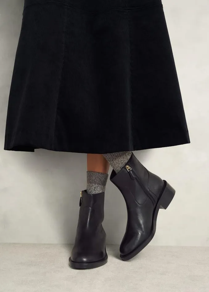 Women HOBBS Boots Georgie Leather Ankle Boots Black