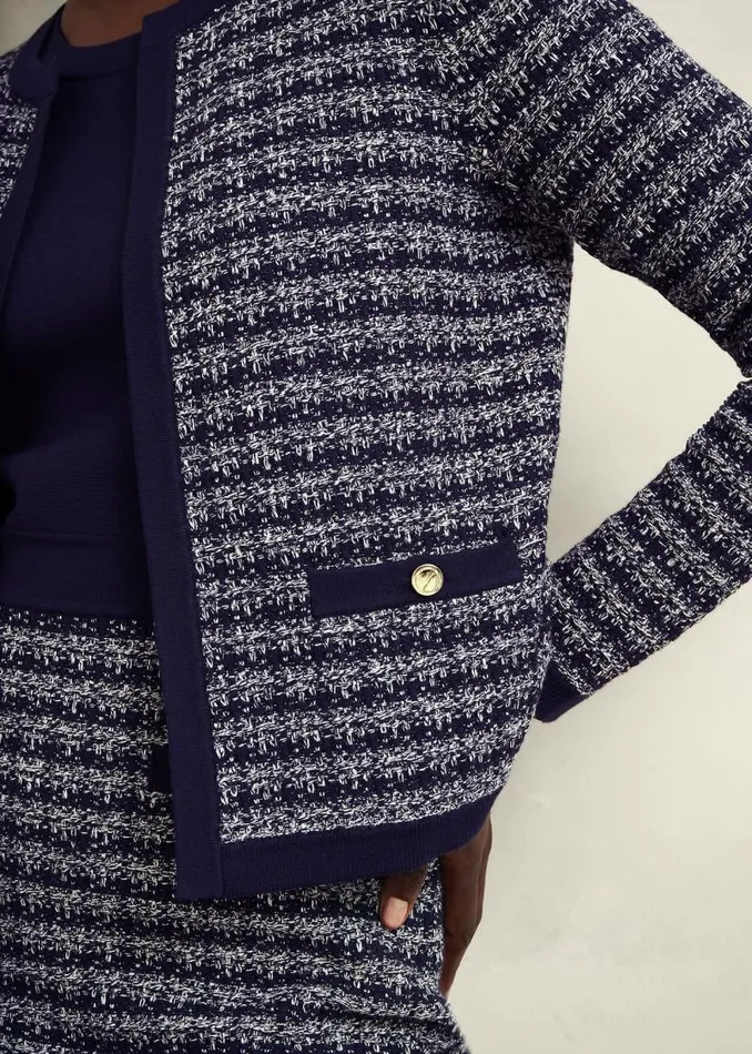 Women HOBBS Coats and Jackets Audra Knitted Jacket Midnight Ivory