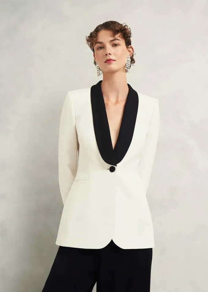 Women HOBBS Coats and Jackets Charlecote Jacket Ivory Black