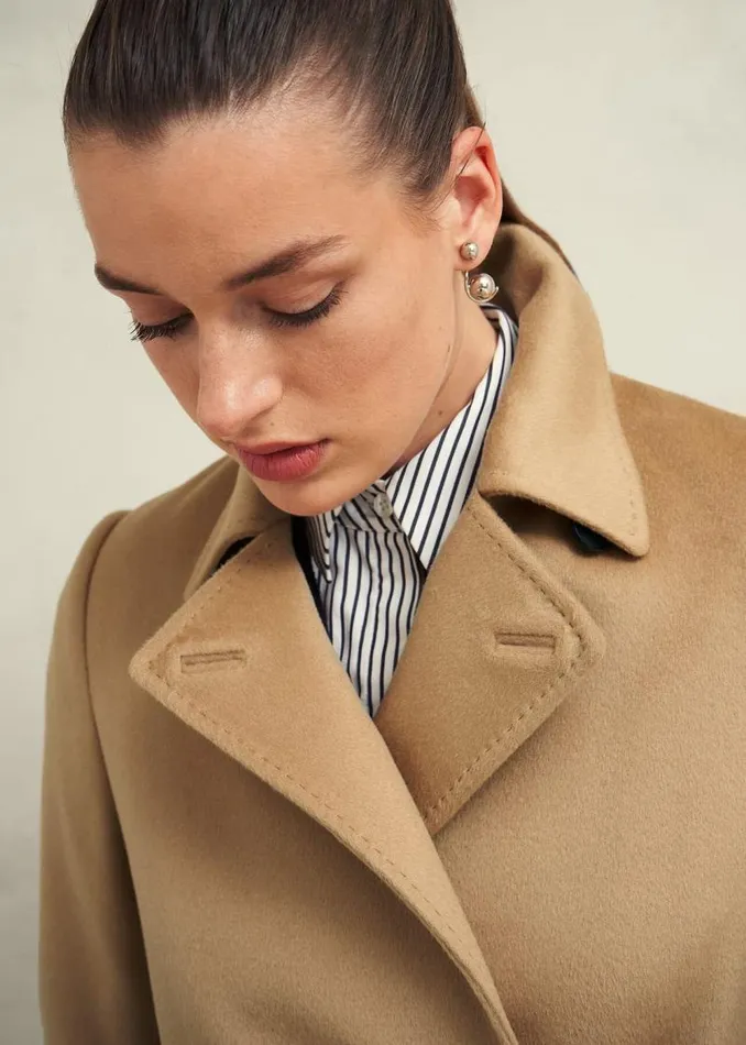 Women HOBBS Coats and Jackets Livia Wool Coat Hobbs Camel