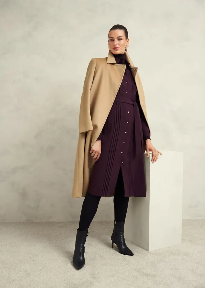 Women HOBBS Coats and Jackets Livia Wool Coat Hobbs Camel