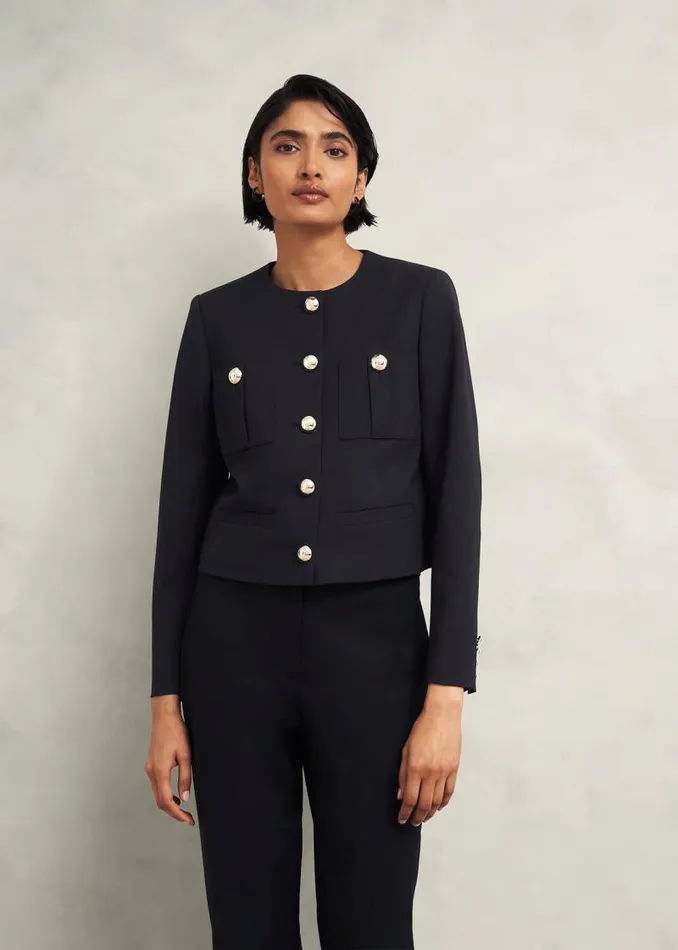 Women HOBBS Coats and Jackets Sinclair Jacket With Wool Black