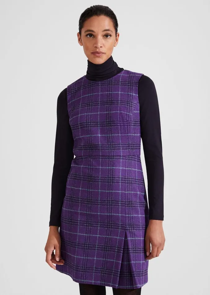 Women HOBBS Dresses and Jumpsuits Avery Wool Dress Purple Multi
