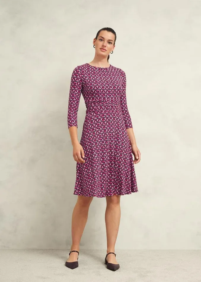 Women HOBBS Dresses and Jumpsuits Bayview Jersey Dress Pink Multi