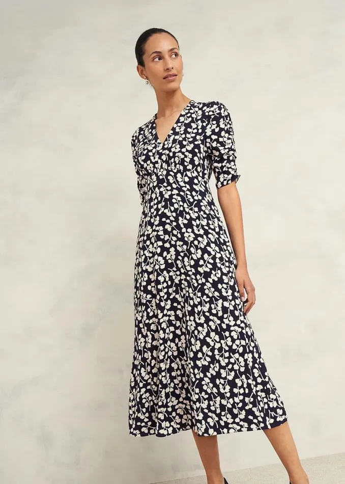 Women HOBBS Dresses and Jumpsuits Bonnie Dress Navy Cream