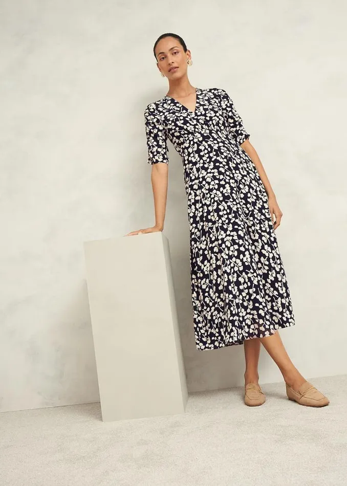 Women HOBBS Dresses and Jumpsuits Bonnie Dress Navy Cream