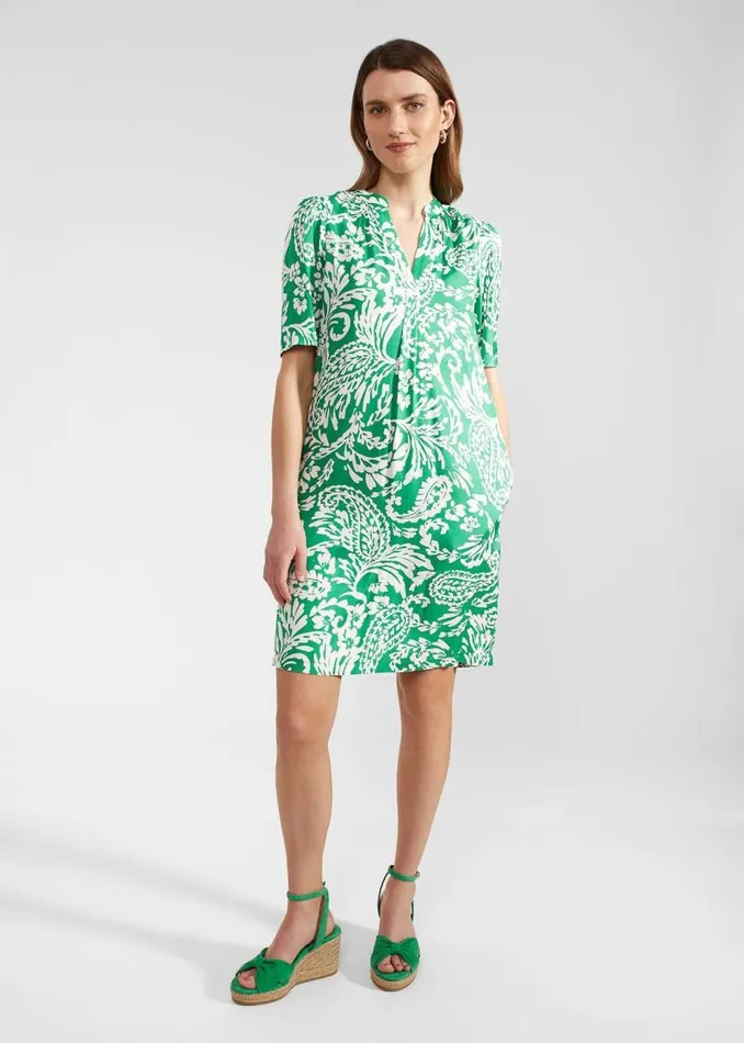 Women HOBBS Dresses and Jumpsuits Lucille Dress Green Ivory