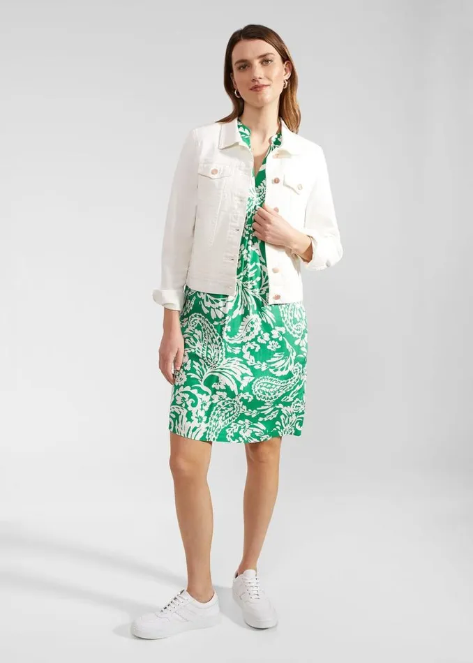 Women HOBBS Dresses and Jumpsuits Lucille Dress Green Ivory