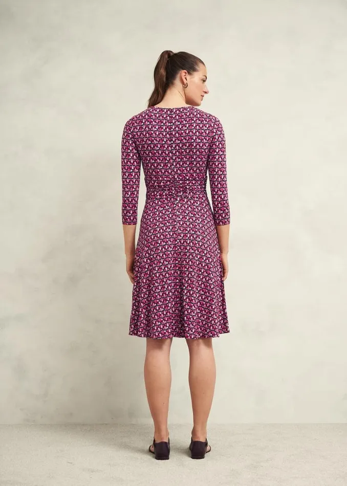 Women HOBBS Dresses and Jumpsuits Petite Bayview Jersey Dress Pink Multi