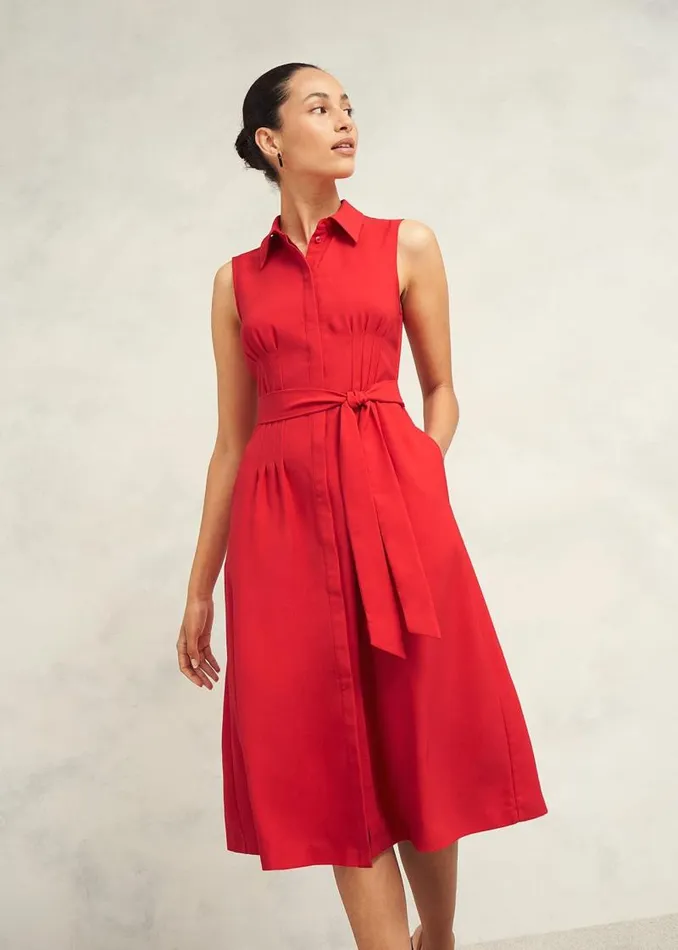 Women HOBBS Dresses and Jumpsuits Petite Sandra Dress Begonia Red