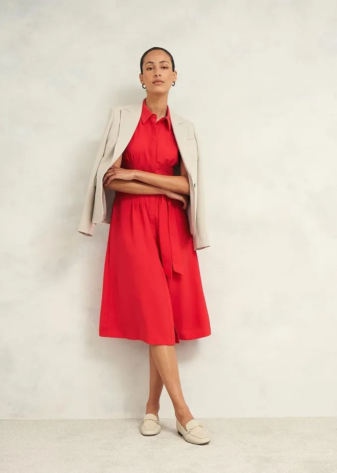 Women HOBBS Dresses and Jumpsuits Petite Sandra Dress Begonia Red