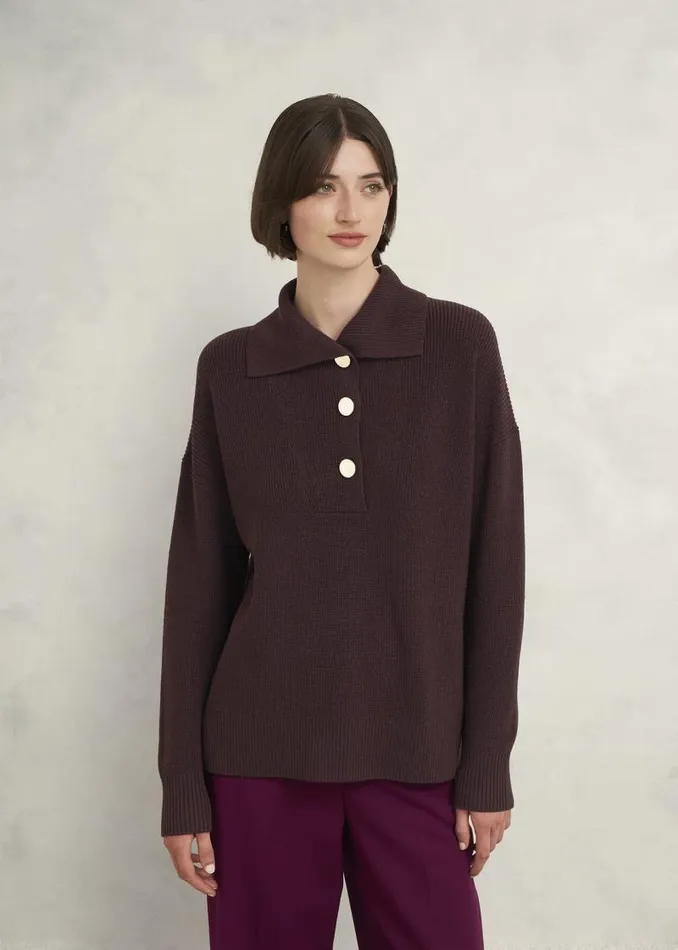 Women HOBBS Jumpers and Cardigans Brenna Merino Wool Jumper Malbec
