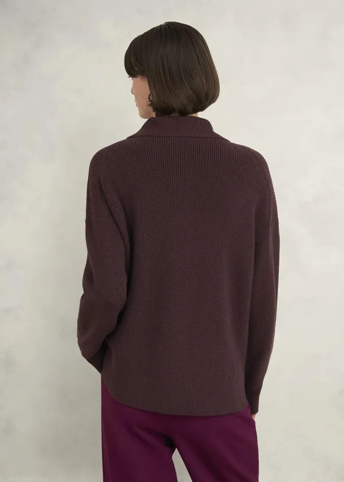 Women HOBBS Jumpers and Cardigans Brenna Merino Wool Jumper Malbec