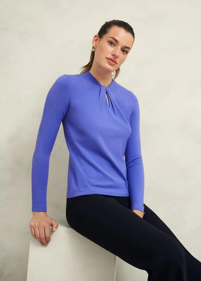 Women HOBBS Jumpers and Cardigans Effie Knitted Jumper Regatta Blue