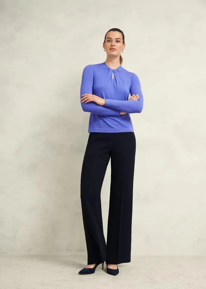 Women HOBBS Jumpers and Cardigans Effie Knitted Jumper Regatta Blue