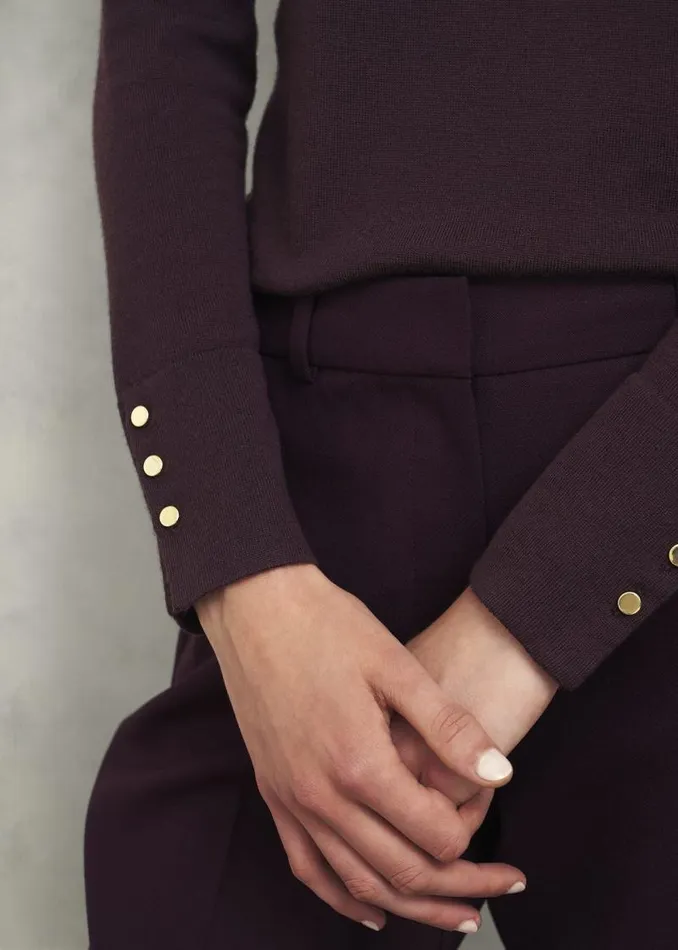 Women HOBBS Jumpers and Cardigans Lara Merino Wool Roll Neck Jumper Malbec