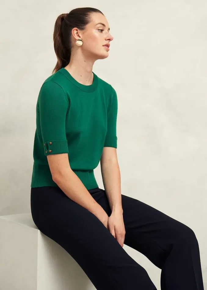 Women HOBBS Jumpers and Cardigans Leanne Jumper With Wool Agate Green