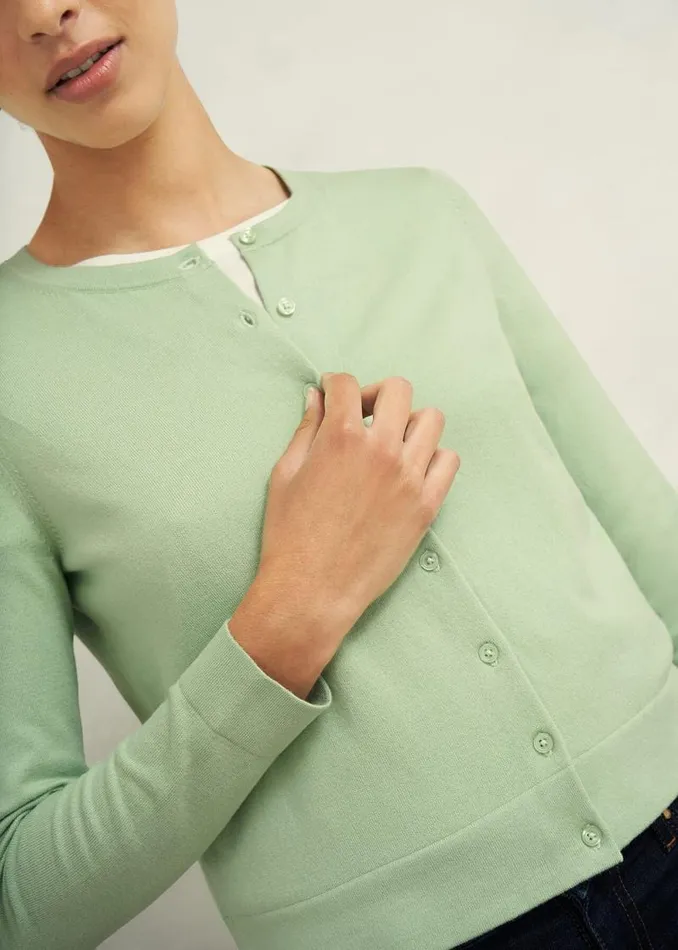 Women HOBBS Jumpers and Cardigans Michelle Cotton Cardigan Soft Sage Green