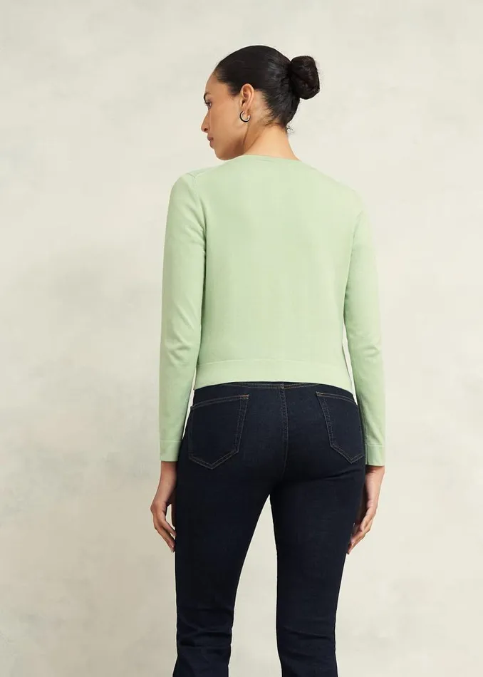Women HOBBS Jumpers and Cardigans Michelle Cotton Cardigan Soft Sage Green