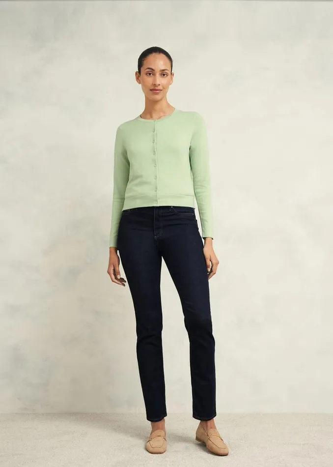 Women HOBBS Jumpers and Cardigans Michelle Cotton Cardigan Soft Sage Green