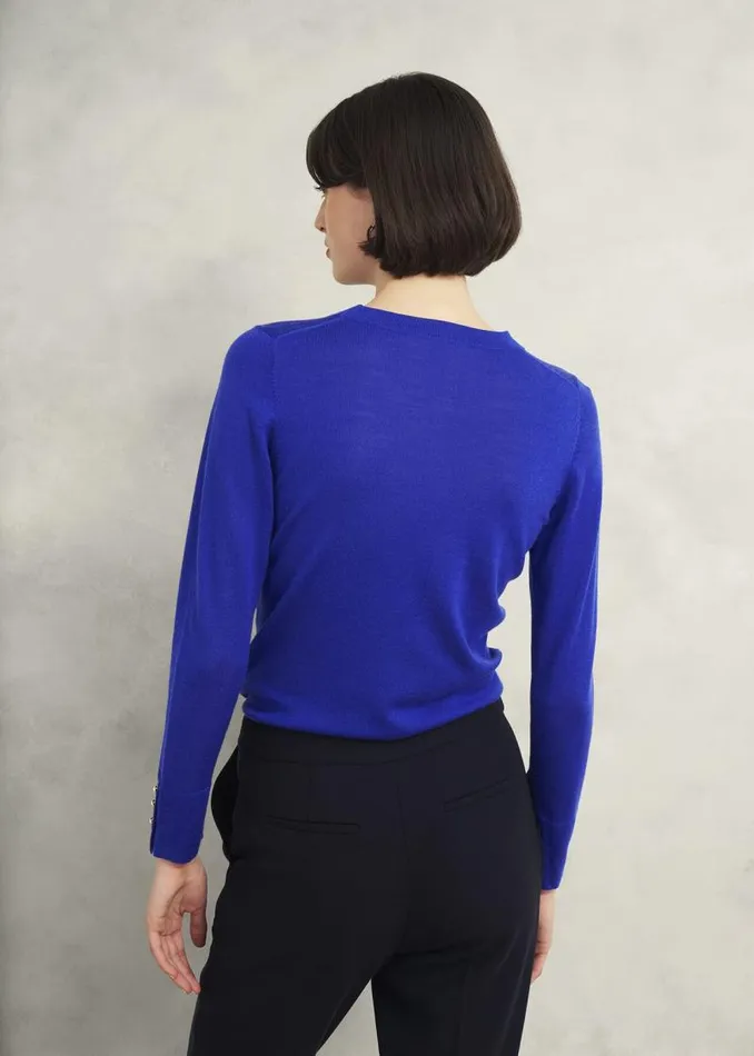 Women HOBBS Jumpers and Cardigans Penny Merino Wool Jumper Eclipse Blue