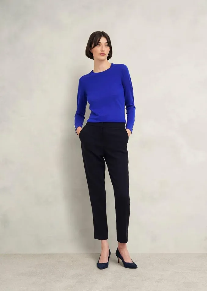 Women HOBBS Jumpers and Cardigans Penny Merino Wool Jumper Eclipse Blue