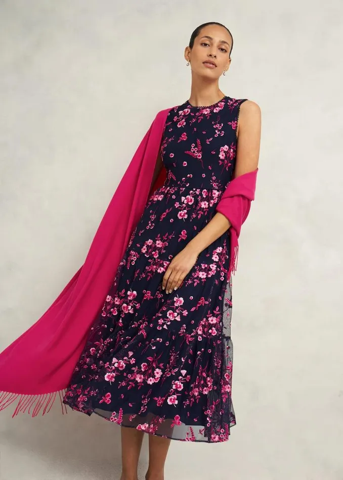 Women HOBBS Scarves Matilda Scarf Zinnia Pink