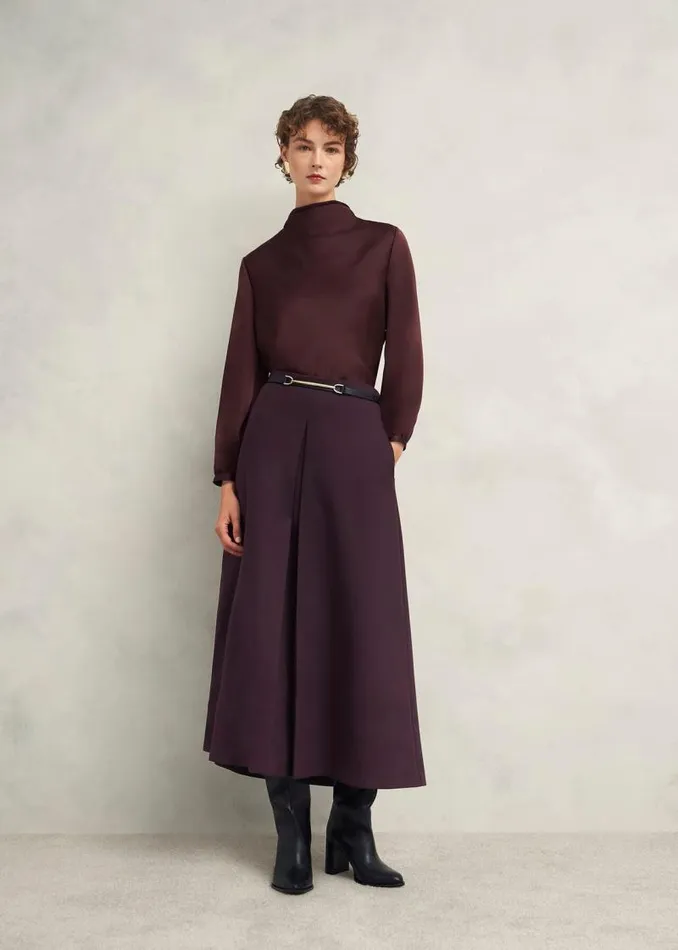 Women HOBBS Skirts Chersham Skirt With Wool Malbec Purple
