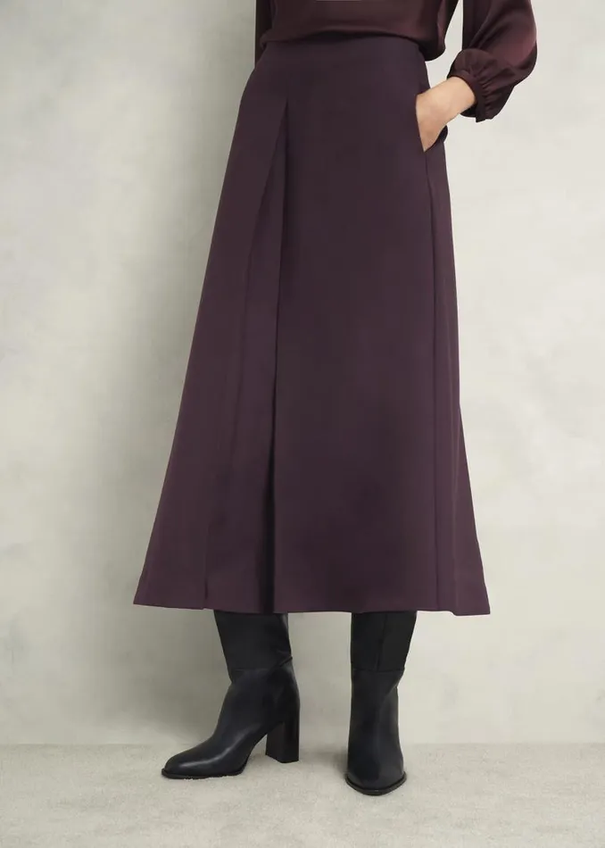 Women HOBBS Skirts Chersham Skirt With Wool Malbec Purple