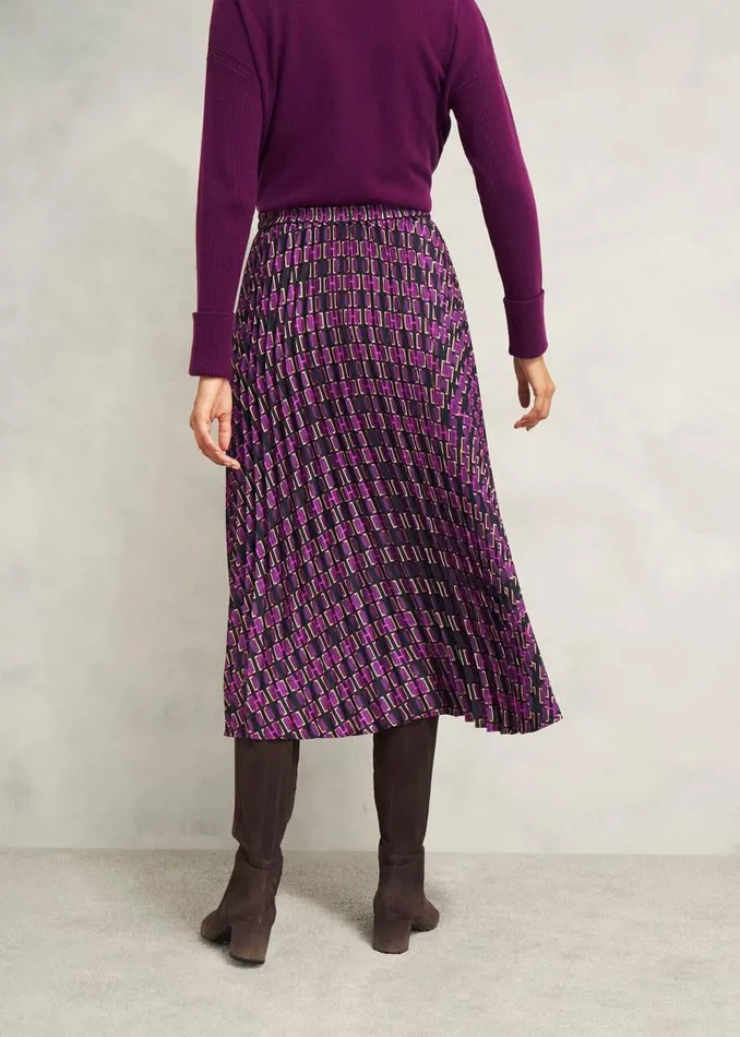 Women HOBBS Skirts Kayla Pleated Skirt Purple Multi