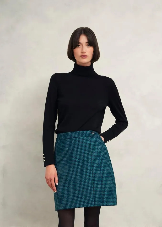Women HOBBS Skirts Leah Wool Kilt Skirt Green Multi