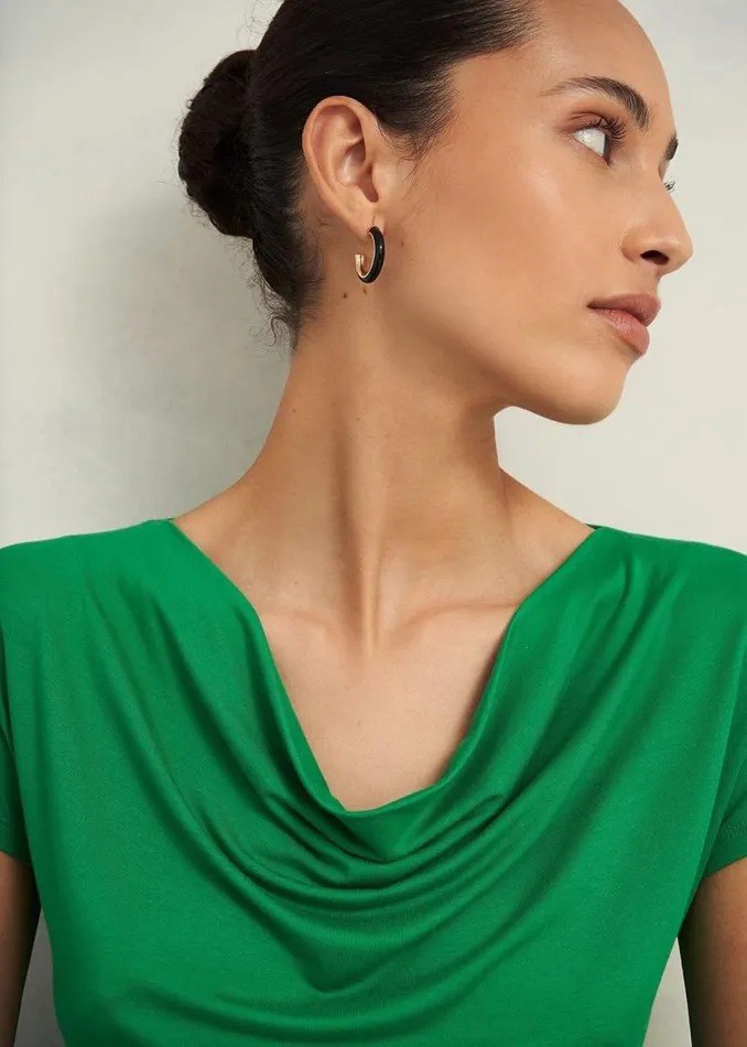Women HOBBS Tops Cathy Cowl Neck Top Cilantro Green