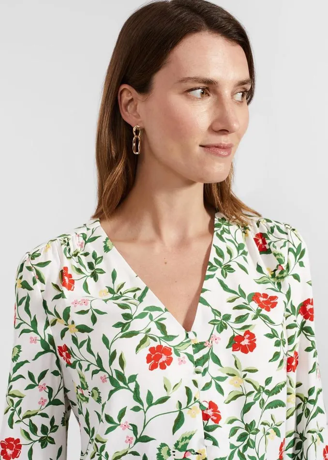 Women HOBBS Tops Florence Blouse Ivory Multi