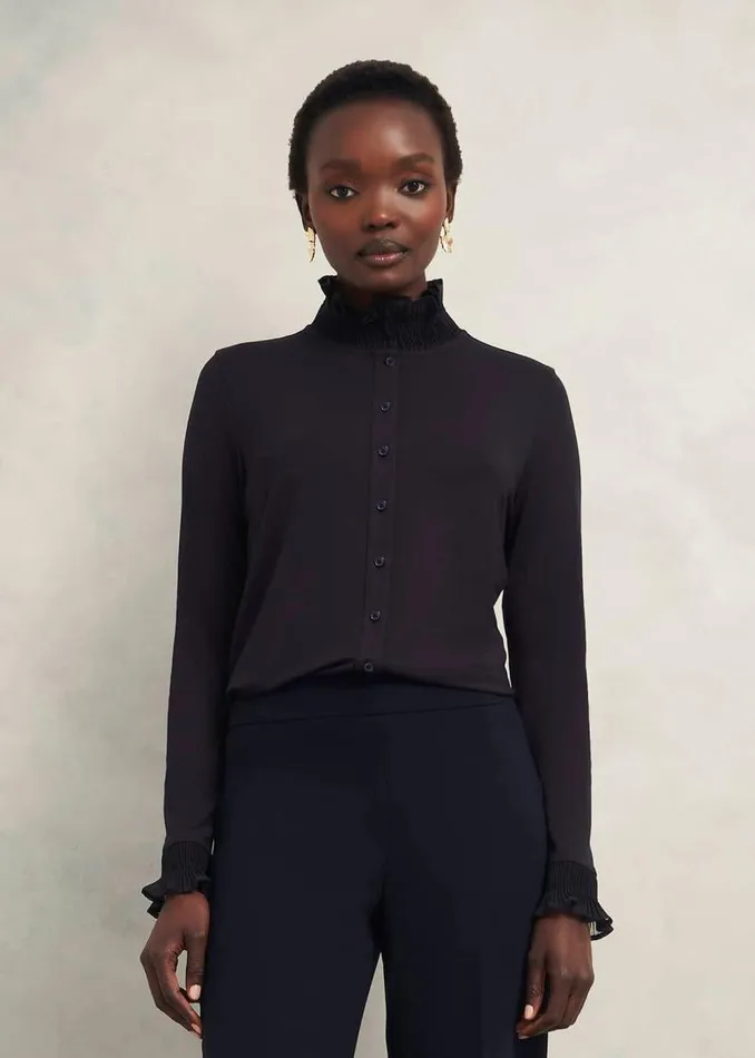 Women HOBBS Tops Sera Frill Top Hobbs Navy