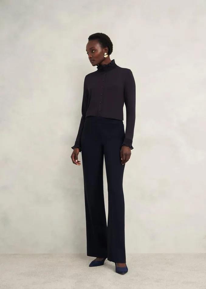 Women HOBBS Tops Sera Frill Top Hobbs Navy