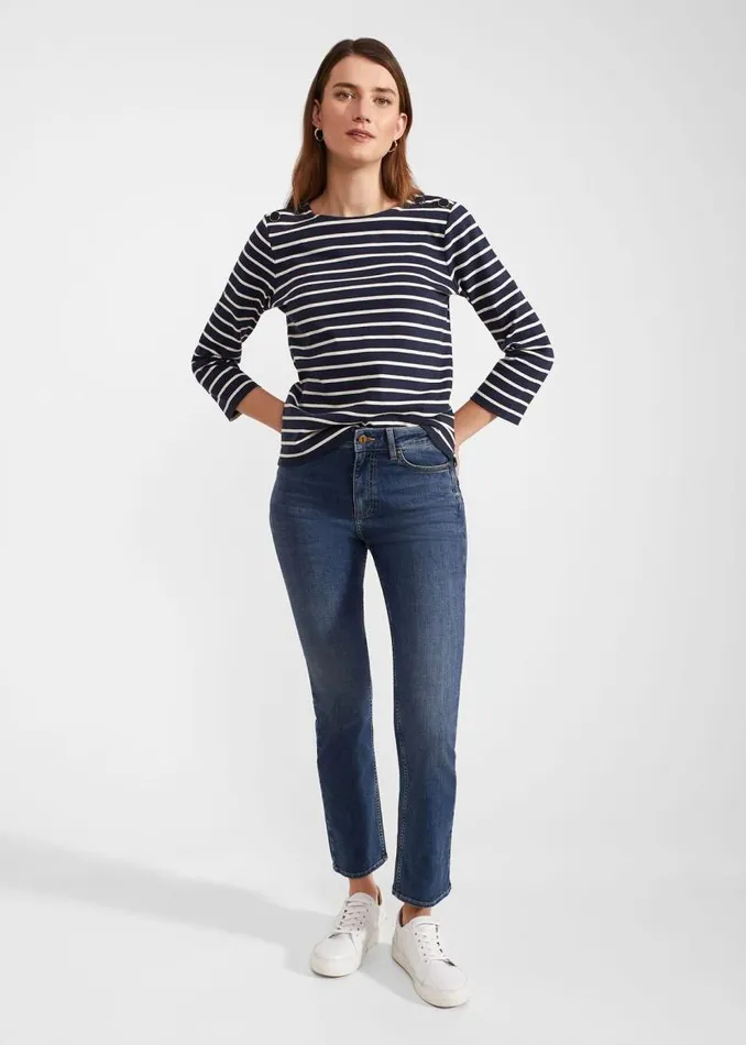 Women HOBBS Trousers Macy Slim Jeans Mid Wash