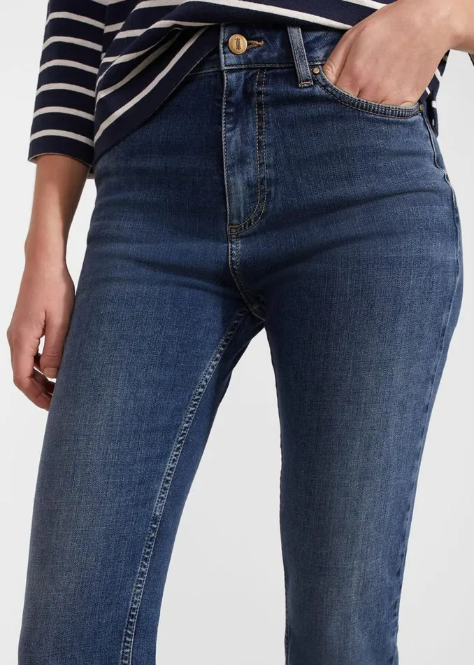 Women HOBBS Trousers Macy Slim Jeans Mid Wash
