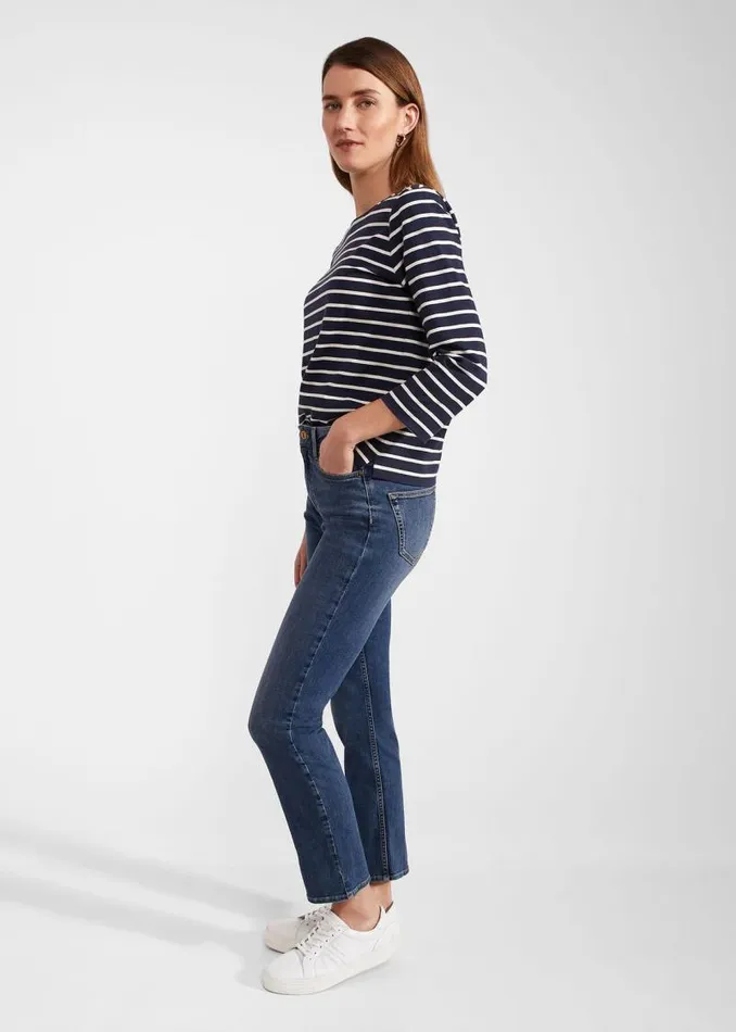 Women HOBBS Trousers Macy Slim Jeans Mid Wash