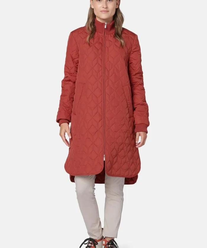 Women Ilse Jacobsen Padded Quilt Coat 8211 Brick Red